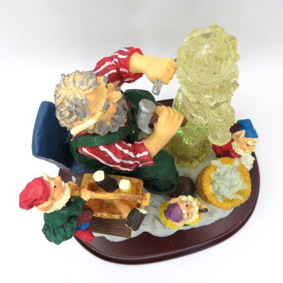 Light Up Santa Ice Carving Workshop Figurine Elves Christmas Decoration 7.5"T - Picture 6 of 12